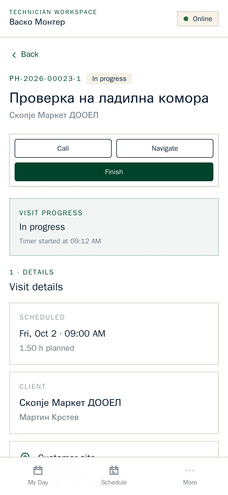 Visit details