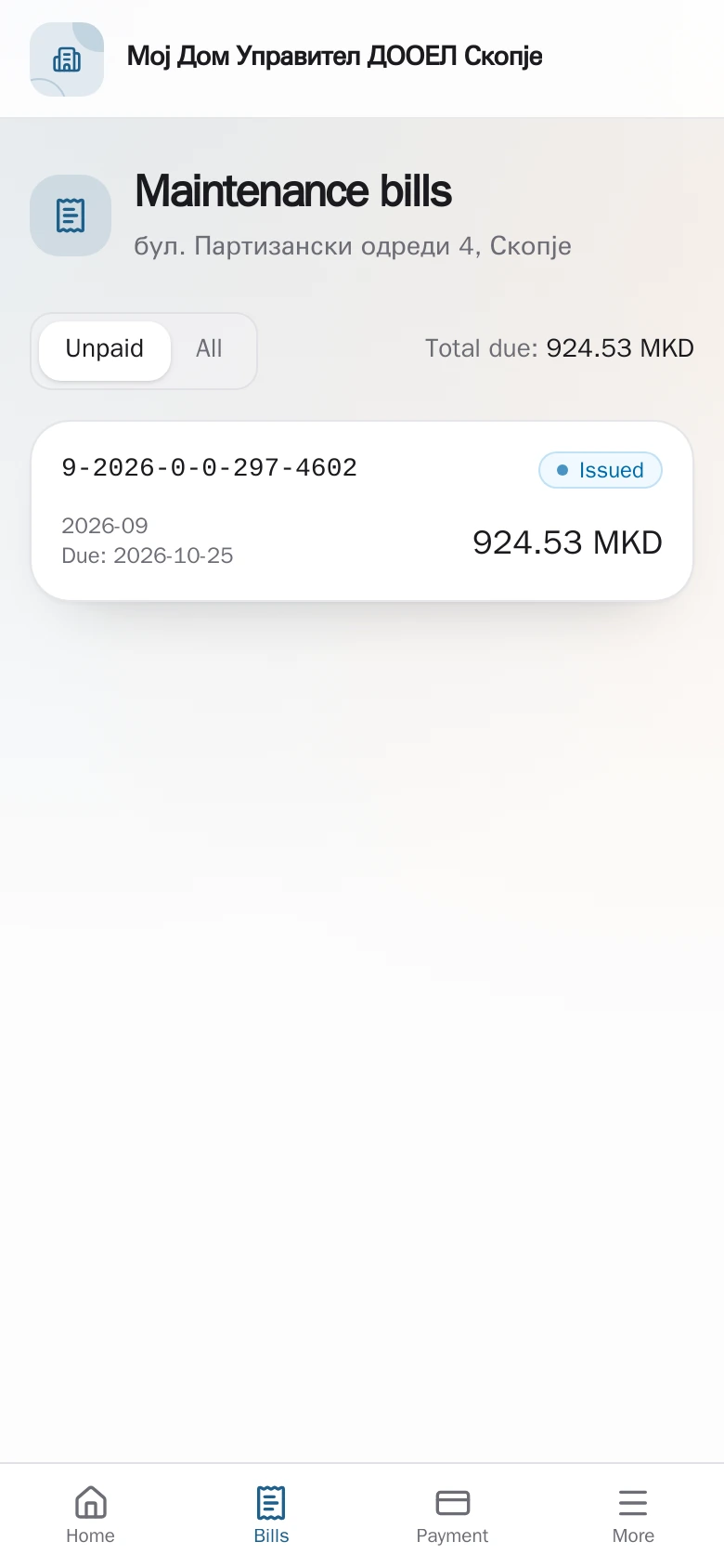 Apartment bills